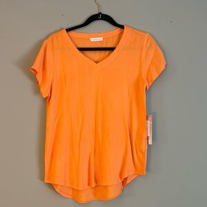 Orange V-neck T-shirt